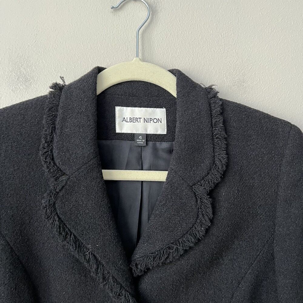 Albert Nipon Blazer Womens Size 4 Wool Blend Blac… - image 7